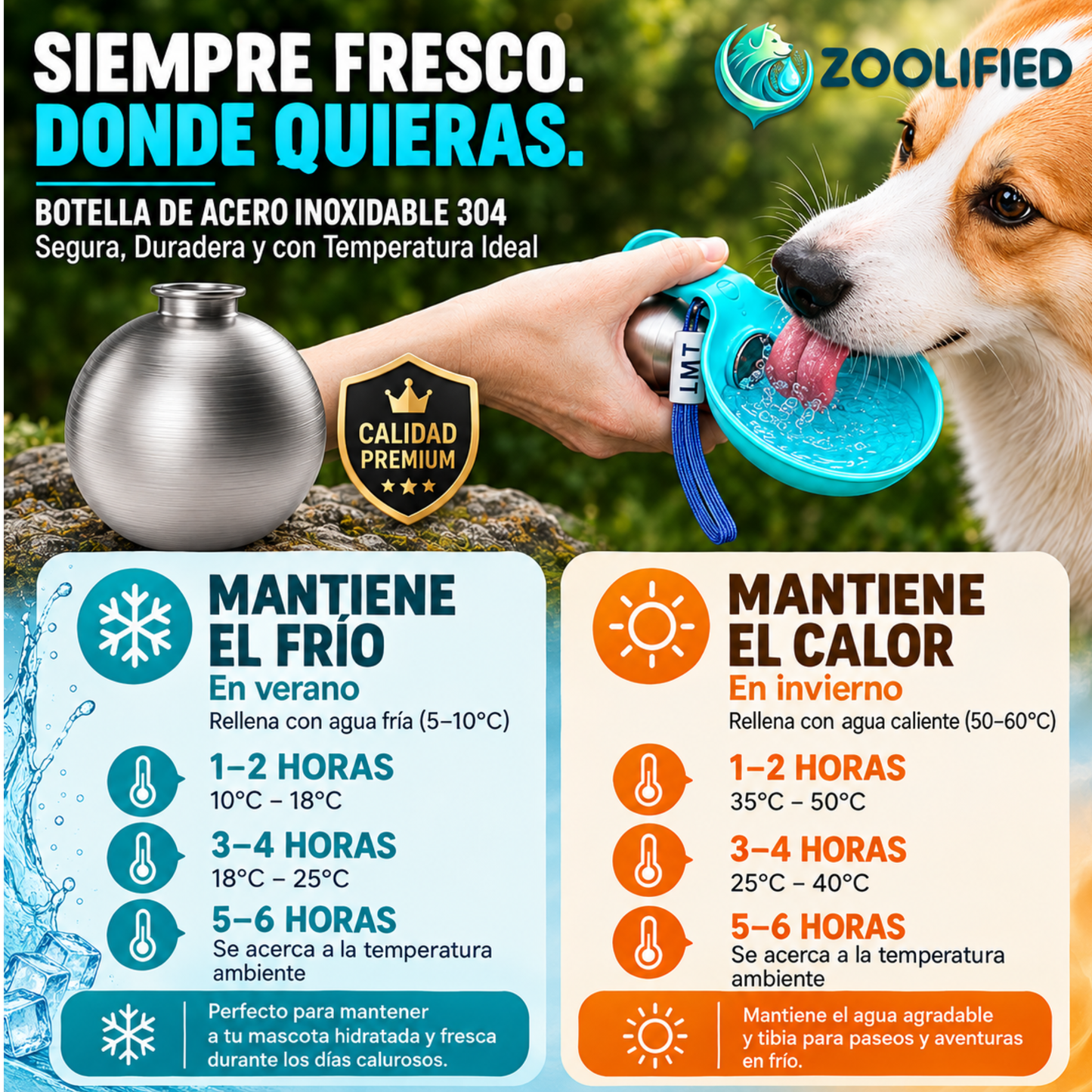 Botella portátil 2-en-1